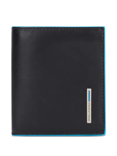 Piquadro Leather-trimmed Wallet In Black
