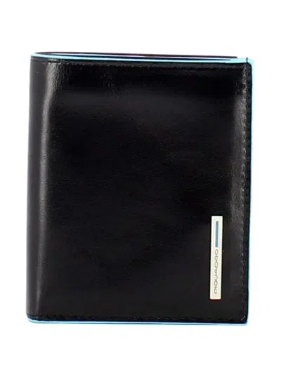 Piquadro Leather Trimmed Wallet In Black
