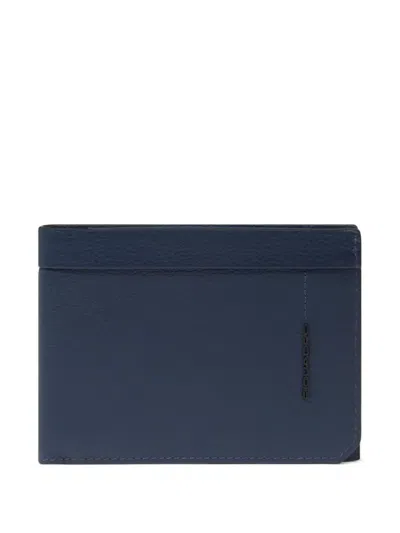 Piquadro Leather Wallet In Blue