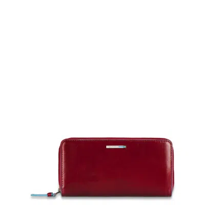 Piquadro Leather Wallet In Burgundy