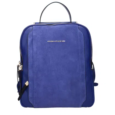 Piquadro Leather Women's Backpack In Blue