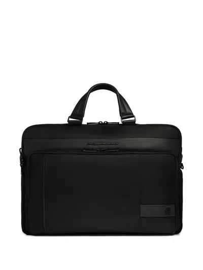 Piquadro Leather-panelled Laptop Bag In Red