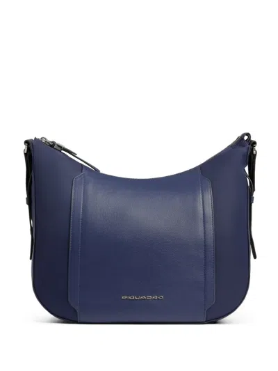 Piquadro Leather-panelled Shoulder Bag In Blue