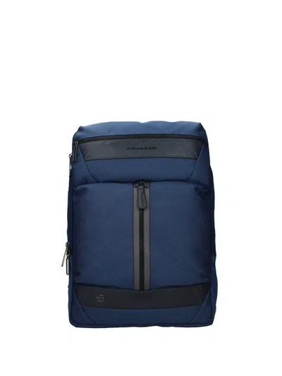 Piquadro Leather-panelled Textured Backpack In Pink