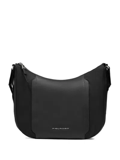 Piquadro Leather-trim Shoulder Bag In Black