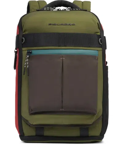 Piquadro Logo Backpack In Green