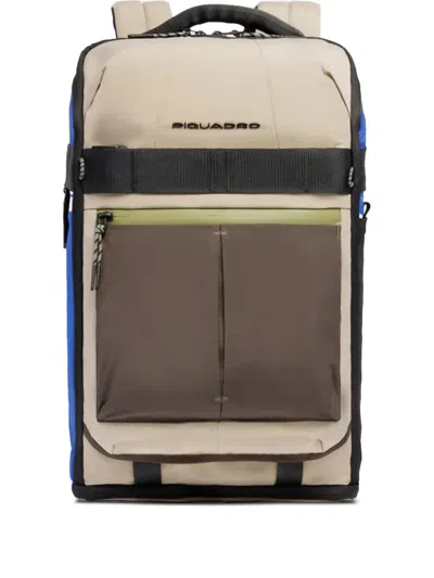 Piquadro Logo Backpack In Neutrals