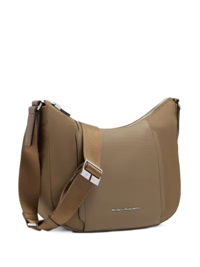 Piquadro Logo Detail Shoulder Bag In Black