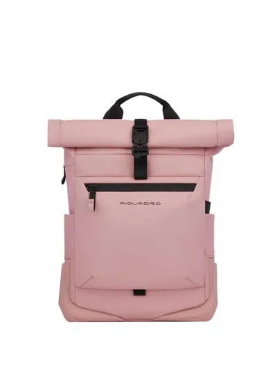 Piquadro Logo-embossed Backpack In Pink