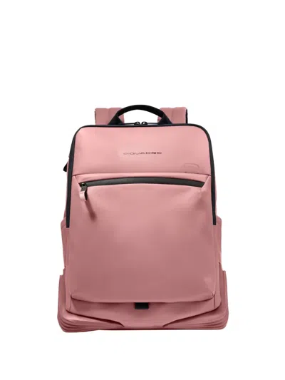 Piquadro Logo-embossed Backpack In Pink