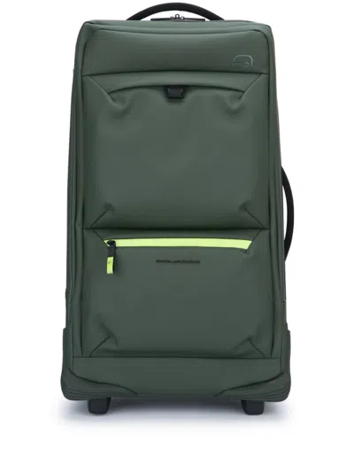 Piquadro Logo-embossed Trolley In Green