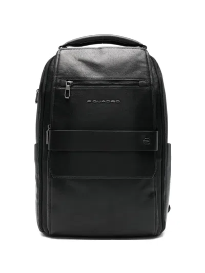 Piquadro Logo-lettering Backpack In Black