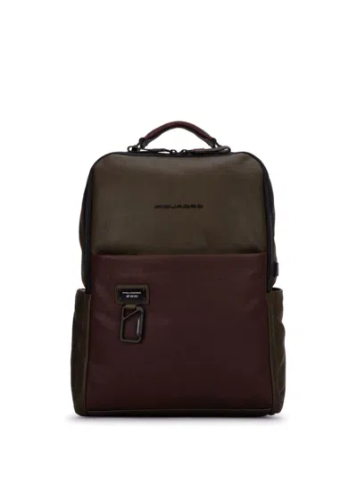 Piquadro Logo-lettering Leather Backpack In Brown