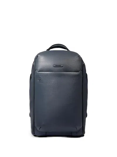 Piquadro Logo-patch Backpack In Blau