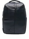 Piquadro Logo-patch Backpack In Blue