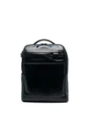 Piquadro Logo-plaque Leather Backpack In Blue