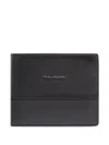 Piquadro Logo-plaque Wallet In Black
