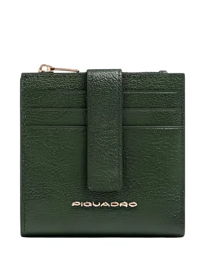 Piquadro Logo-appliqué Wallet In Green