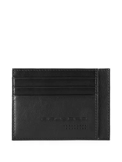 Piquadro Logo-debossed Card Holder In Black