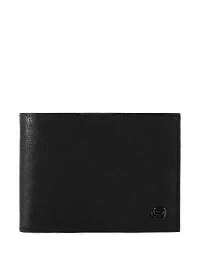 Piquadro Logo-detail Leather Wallet In Black
