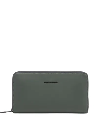 Piquadro Logo-embossed Clutch Bag In Green
