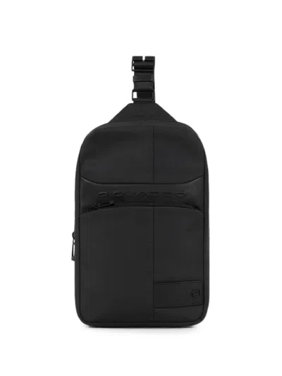 Piquadro Logo-embossed Zip-fastening Backpack In Black