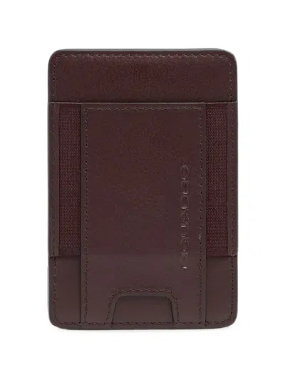 Piquadro Logo-engraved Leather Cardholder In Brown