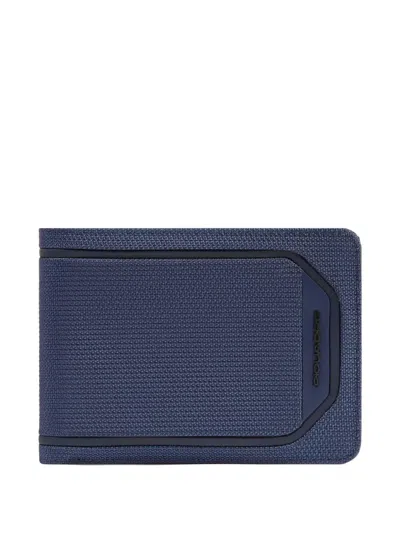 Piquadro Logo-lettering Bi-fold Wallet In Pattern