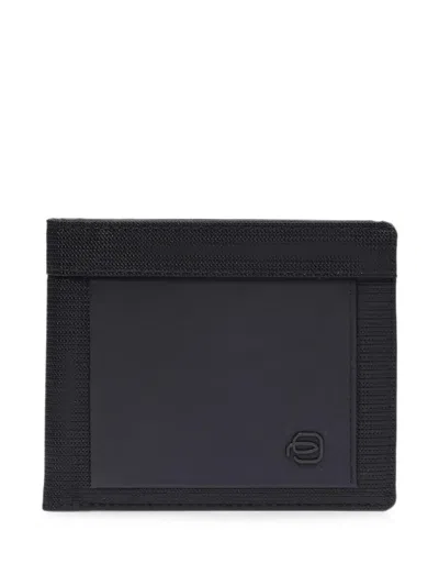 Piquadro Logo-patch Bifold Wallet In Black