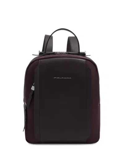 Piquadro Logo-plaque Backpack In Brown