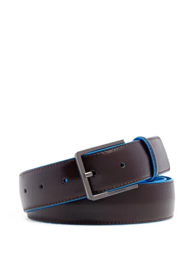 Piquadro Logo-plaque Belt In Black
