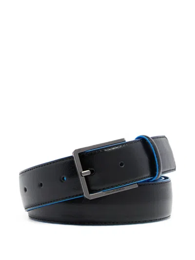Piquadro Logo-plaque Belt In Blue