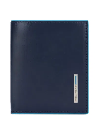 Piquadro Logo-plaque Bifold Wallet In Blue