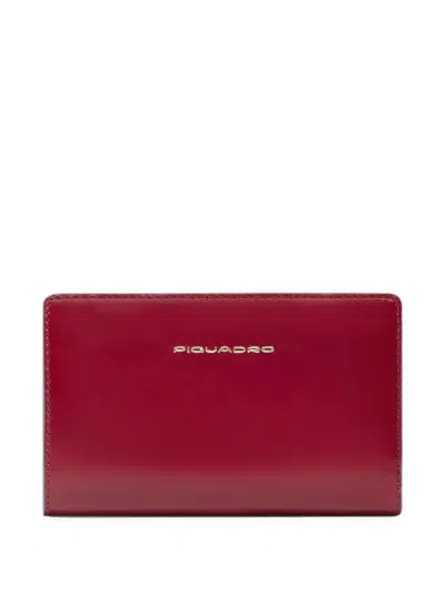 Piquadro Logo-plaque Bifold Wallet In Burgundy