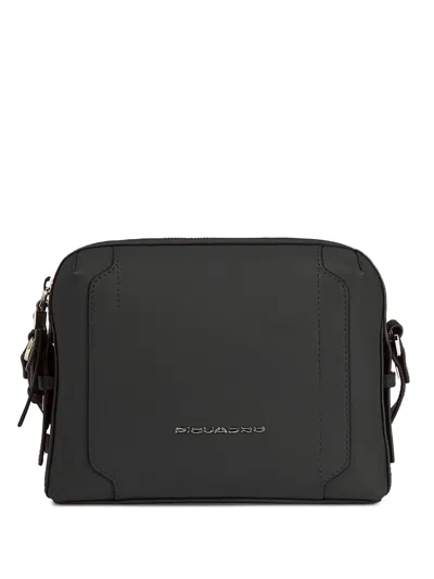 Piquadro Logo-plaque Camera Bag In Black