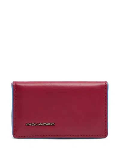 Piquadro Logo-plaque Cardholder In Red