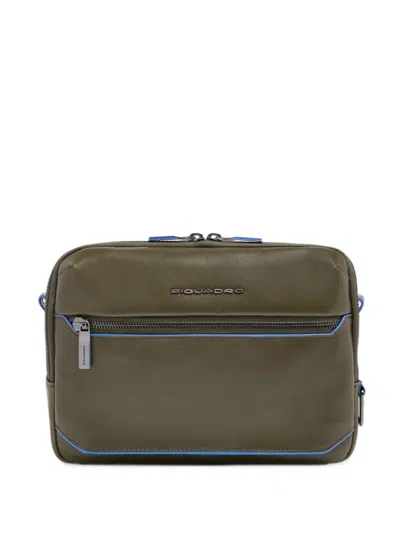 Piquadro Logo-plaque Crossbody Bag In Gray