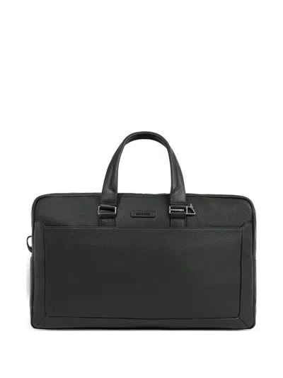 Piquadro Logo-plaque Duffel Bag In Black