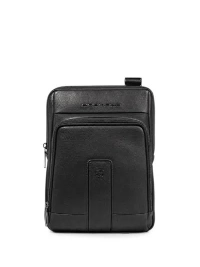 Piquadro 로고 장식 레더 백팩 In Black