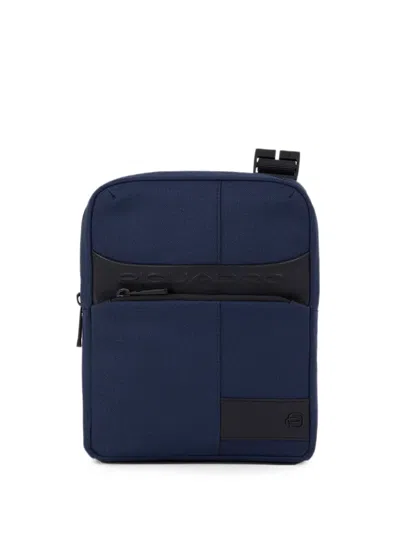 Piquadro Logo-plaque Shoulder Bag In Blue