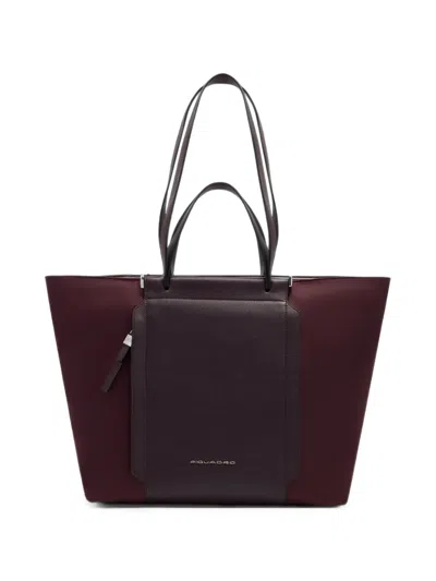 Piquadro Logo-plaque Shoulder Bag In Brown