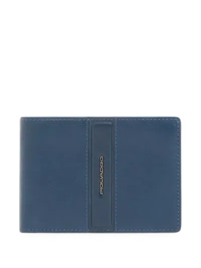 Piquadro Logo-plaque Wallet In Blue
