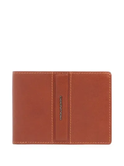 Piquadro Logo-plaque Wallet In Brown