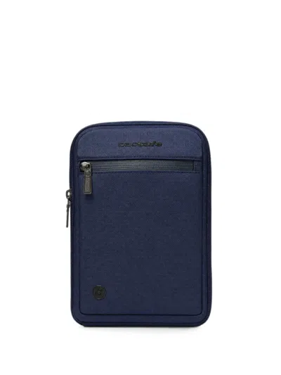Piquadro Logo-plaque Zip-fastening Backpack In Blue