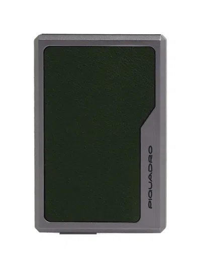 Piquadro Logo-print Card Holder In Gray