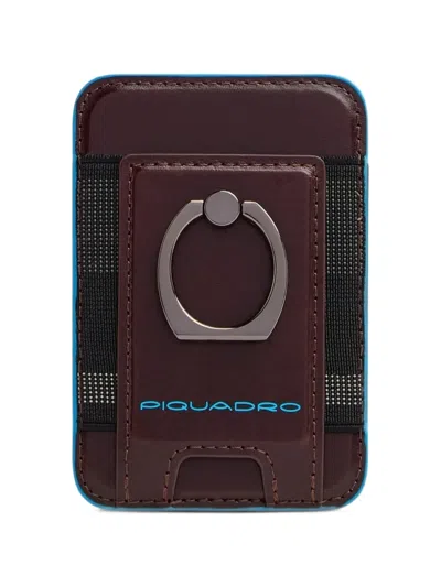 Piquadro Logo-print Ring-detail Cardholder In Red