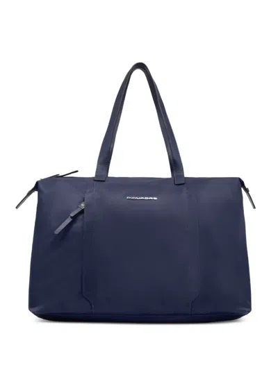 Piquadro Lyra Laptop Shoulder Bag In Blue