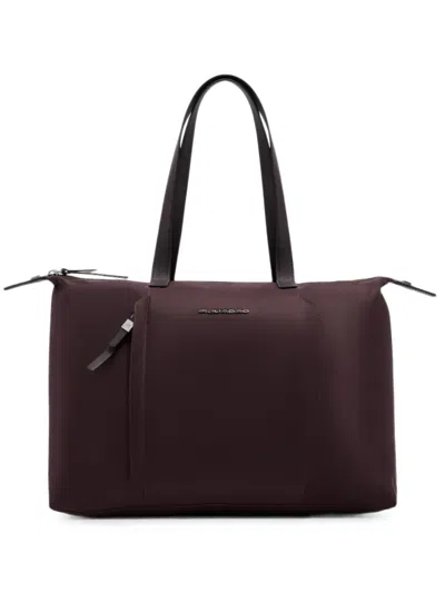 Piquadro Lyra Laptop Tote Bag In Burgundy