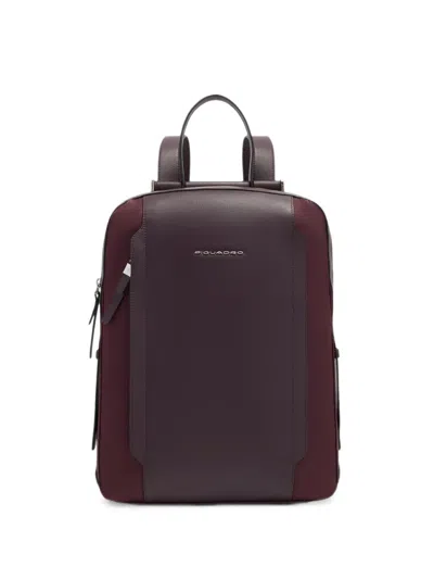 Piquadro Lyra Logo-plaque Backpack In Brown