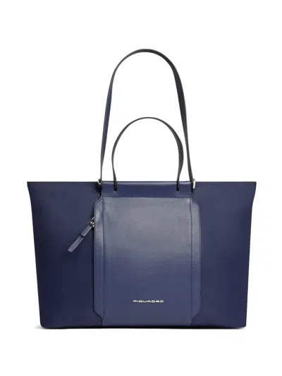 Piquadro Lyra Zip Laptop Bag In Blue